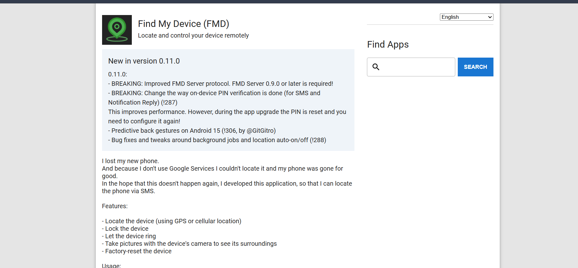 FMD - Find My Device
